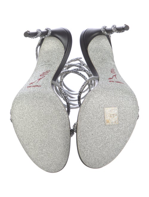 René Caovilla Leather Crystal Embellishments Sandals