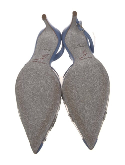René Caovilla Mesh Crystal Embellishments Slingback Pumps