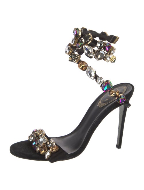 René Caovilla Satin Patterned Sandals