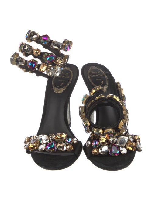René Caovilla Satin Patterned Sandals