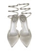 René Caovilla Satin Crystal Embellishments Slingback Pumps
