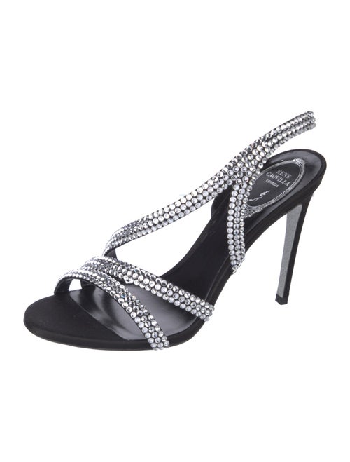 René Caovilla Crystal Studded Accents Slingback Sandals
