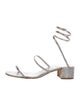 René Caovilla Leather Crystal Embellishments Sandals