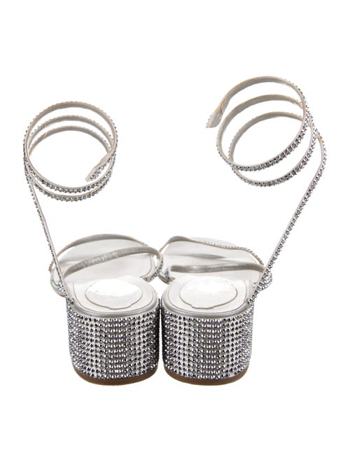 René Caovilla Leather Crystal Embellishments Sandals