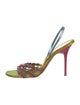 René Caovilla Satin Colorblock Pattern Slingback Sandals