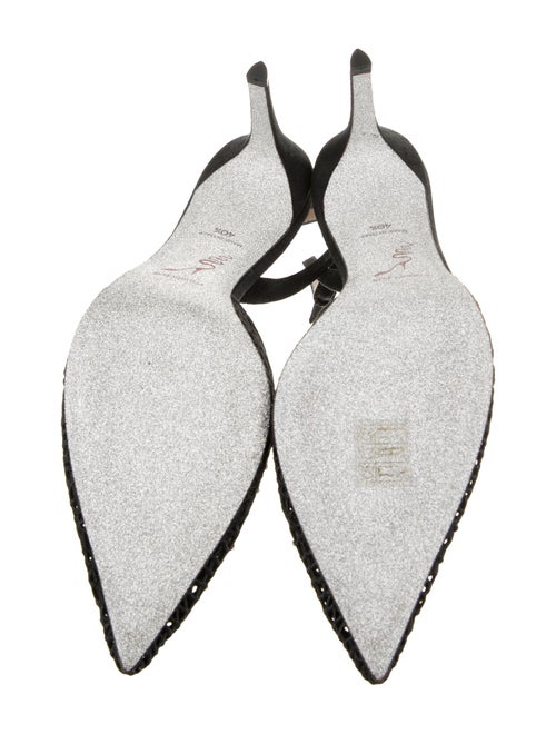 René Caovilla Lace Patterned Slingback Pumps