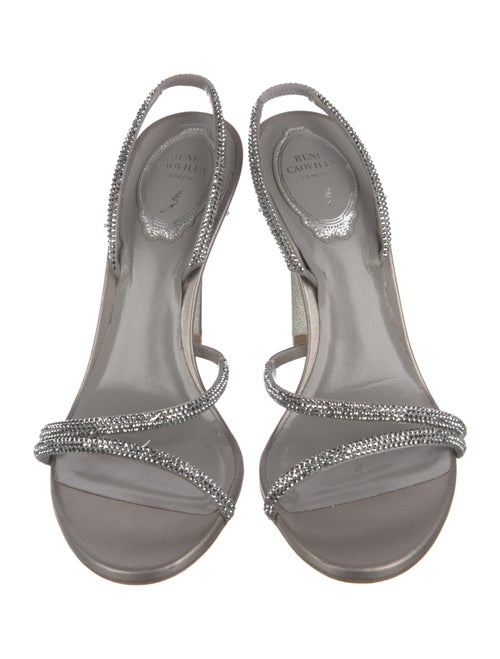 René Caovilla Crystal Glitter Accents Slingback Sandals
