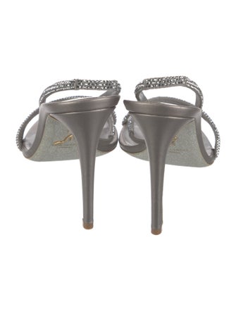 René Caovilla Crystal Glitter Accents Slingback Sandals