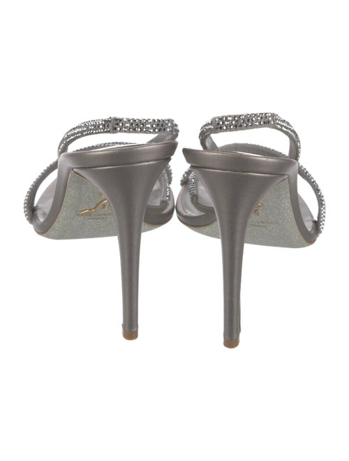 René Caovilla Crystal Glitter Accents Slingback Sandals