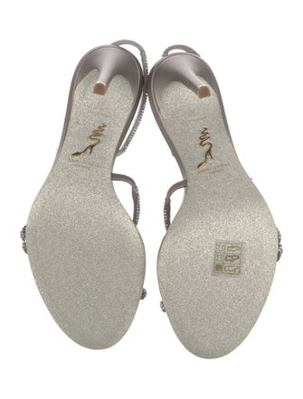 René Caovilla Crystal Glitter Accents Slingback Sandals