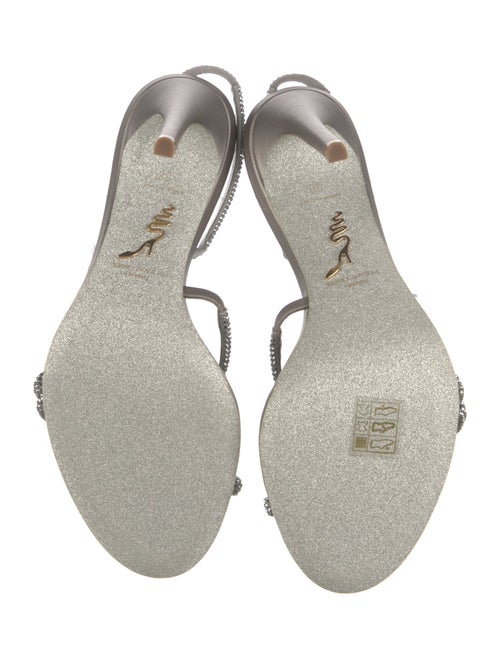 René Caovilla Crystal Glitter Accents Slingback Sandals