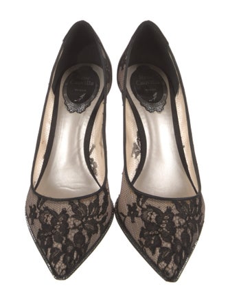 René Caovilla Lace Lace Pattern Pumps