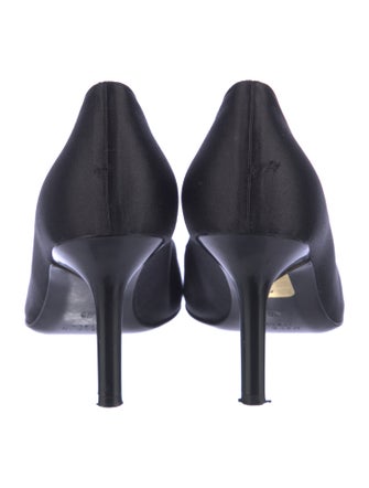 René Caovilla Satin Crystal Embellishments Pumps