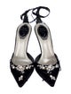 René Caovilla Satin Crystal Embellishments D'Orsay Pumps