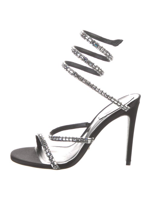 René Caovilla Satin Glitter Accents Gladiator Sandals