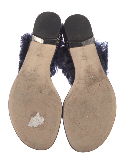 René Caovilla Satin Crystal Embellishments T-Strap Sandals