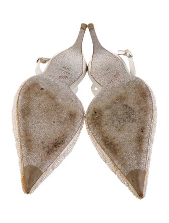 René Caovilla Crystal Crystal Embellishments Slingback Pumps