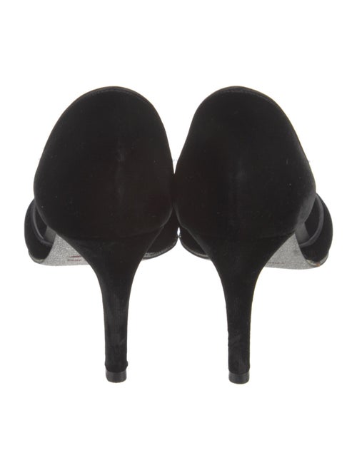 René Caovilla Velvet Crystal Embellishments D'Orsay Pumps