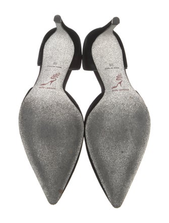 René Caovilla Velvet Crystal Embellishments D'Orsay Pumps