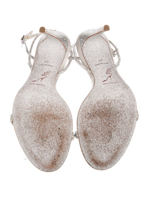 René Caovilla Satin Crystal Embellishments Sandals