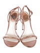 René Caovilla Leather Crystal Embellishments Sandals