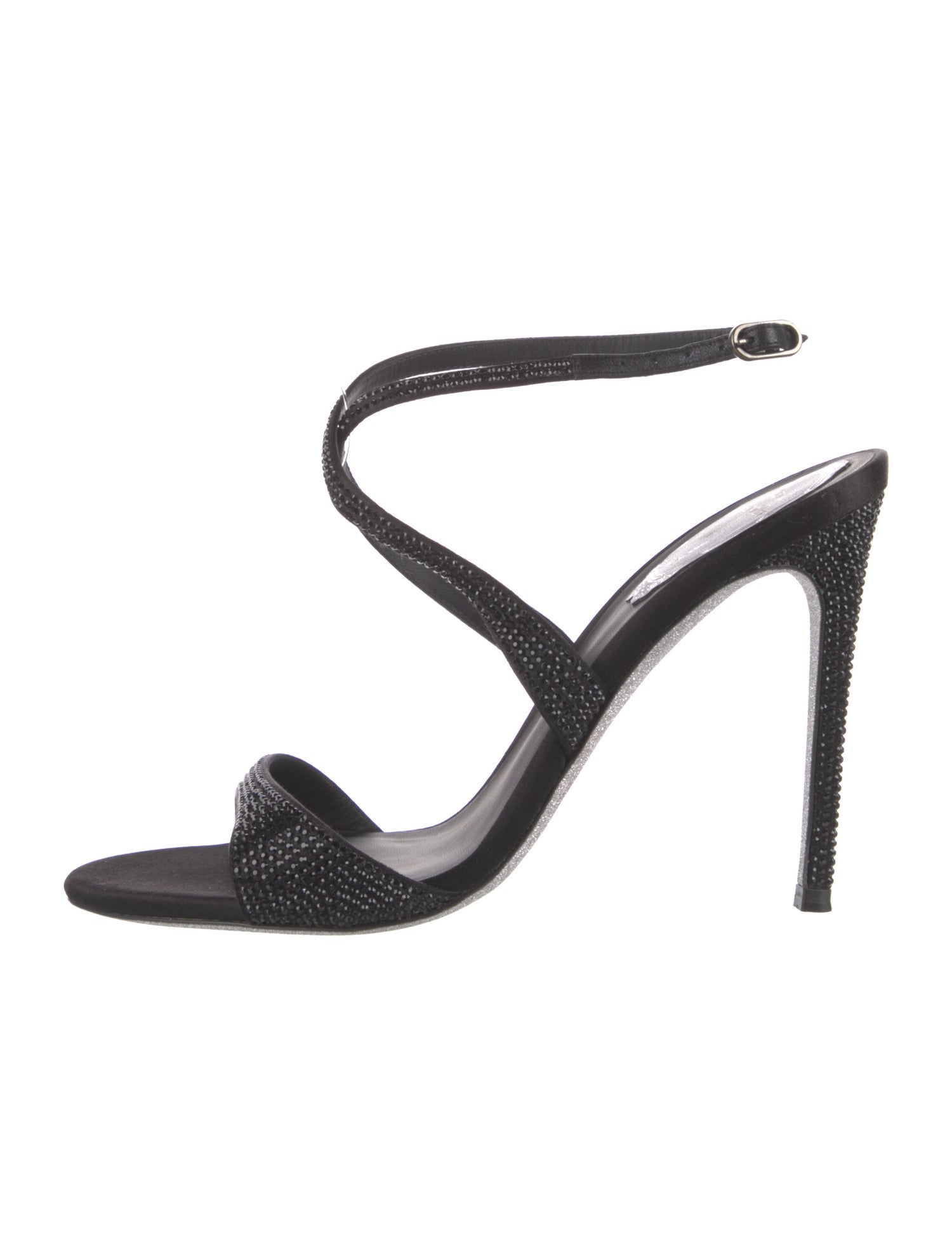 René Caovilla Satin Beaded Accents Sandals