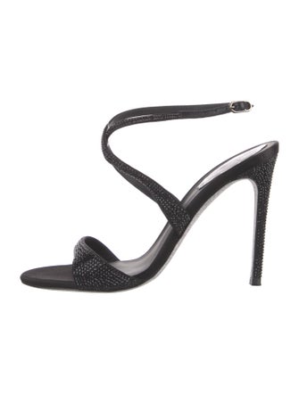 René Caovilla Satin Beaded Accents Sandals
