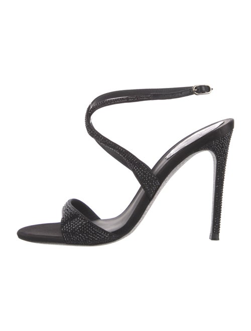 René Caovilla Satin Beaded Accents Sandals