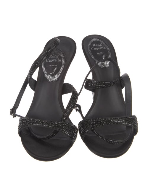 René Caovilla Satin Beaded Accents Sandals