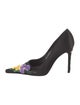 René Caovilla Satin Graphic Print Pumps