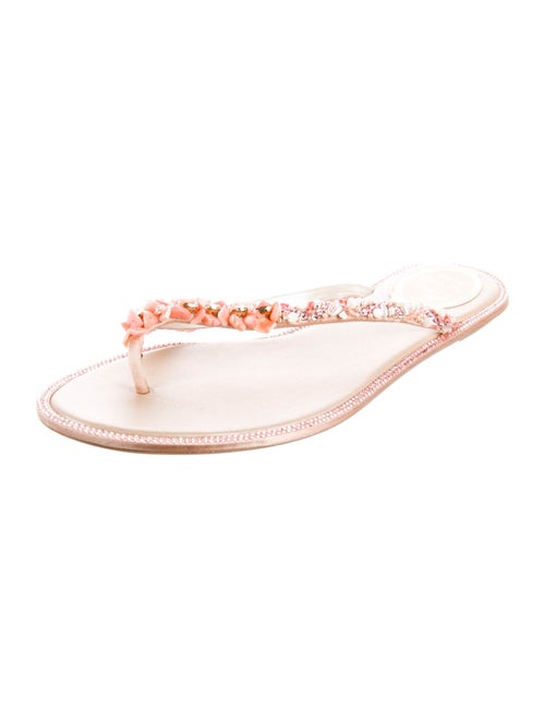 René Caovilla Satin Slides