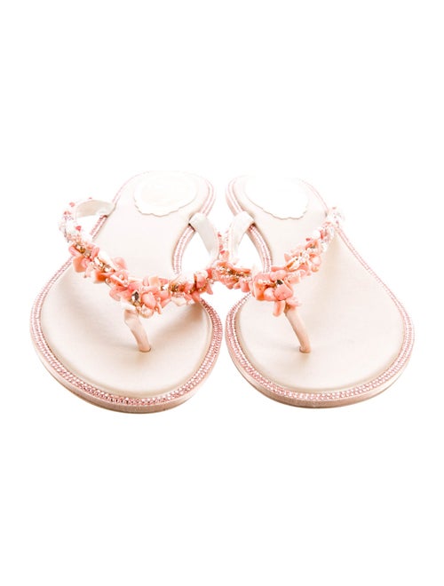 René Caovilla Satin Slides