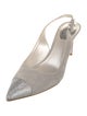René Caovilla Suede Crystal Embellishments Slingback Pumps