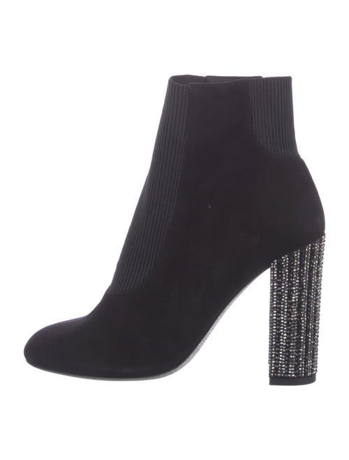 René Caovilla Suede Crystal Embellishments Sock Boots