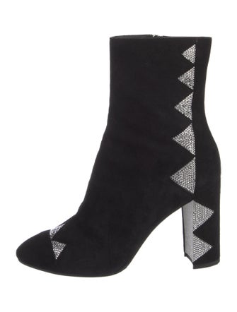 René Caovilla Suede Crystal Embellishments Boots