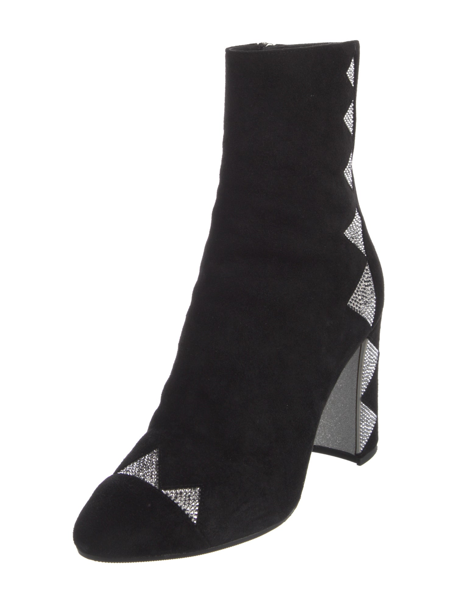 René Caovilla Suede Crystal Embellishments Boots