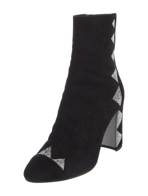 René Caovilla Suede Crystal Embellishments Boots