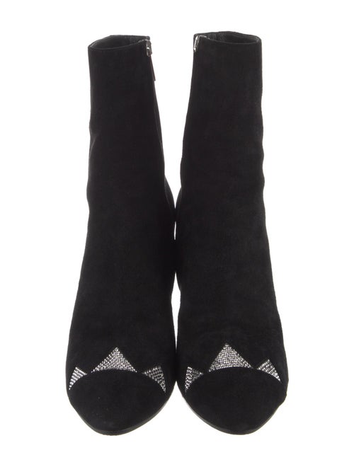 René Caovilla Suede Crystal Embellishments Boots