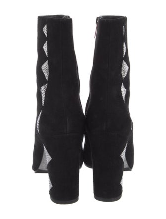 René Caovilla Suede Crystal Embellishments Boots