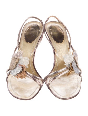 René Caovilla Karung Slingback Sandals