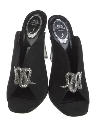 René Caovilla Suede Slides