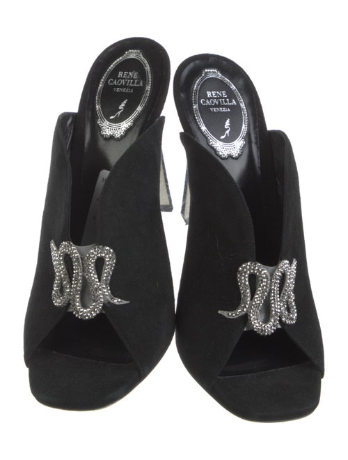 René Caovilla Suede Slides