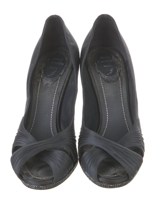 René Caovilla Satin Crystal Embellishments Pumps