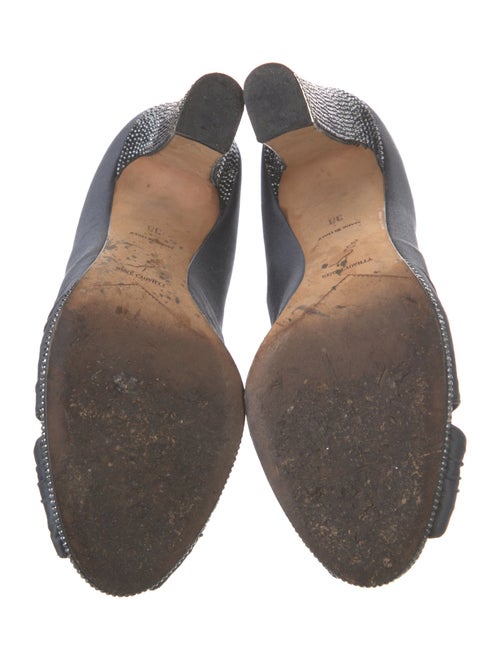 René Caovilla Satin Crystal Embellishments Pumps