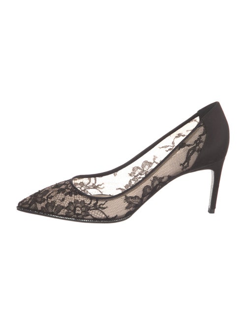 René Caovilla Lace Lace Trim Embellishment Pumps