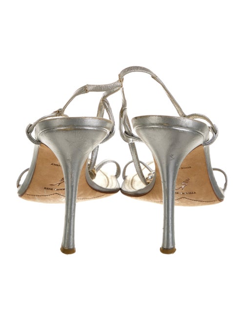 René Caovilla Leather Slingback Sandals