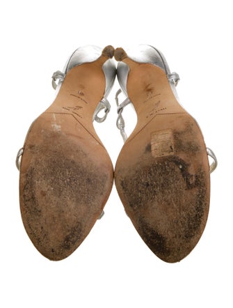 René Caovilla Leather Slingback Sandals