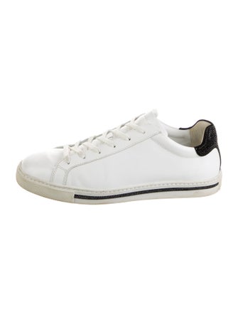 René Caovilla Leather Crystal Embellishments Sneakers