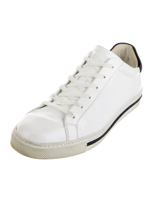 René Caovilla Leather Crystal Embellishments Sneakers