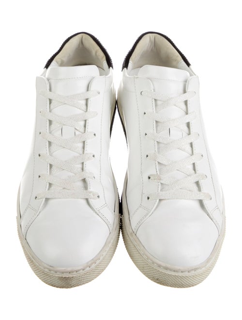 René Caovilla Leather Crystal Embellishments Sneakers